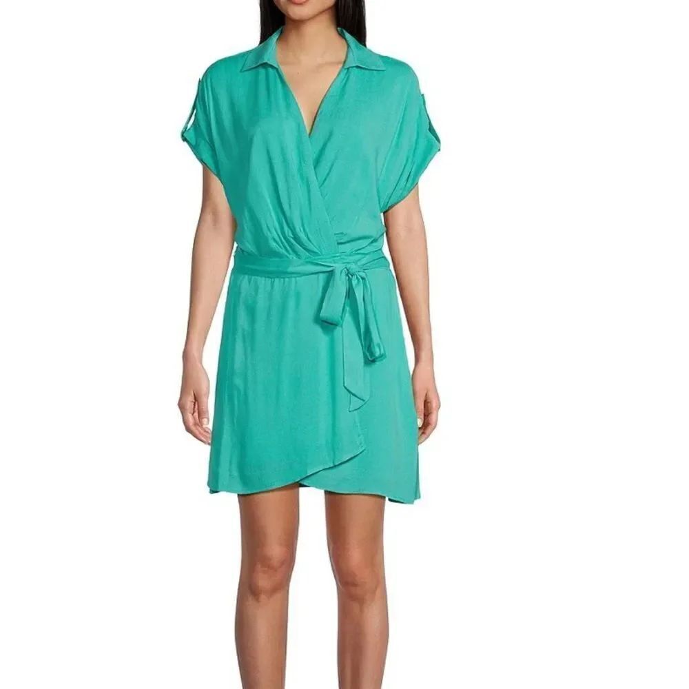 Gianni Bini GB GB Tab Sleeve Wrap Dress, Teal, size Medium, NWT